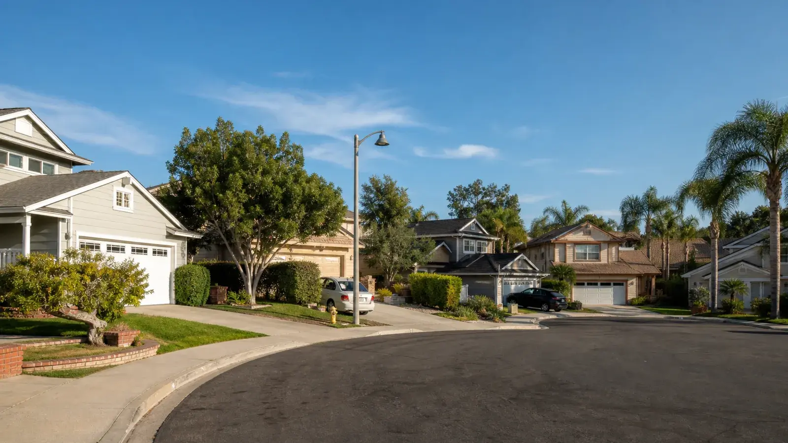 Anaheim tree-lined residential street with front yards — mommy makeover lifestyle | SurgiSculpt®
