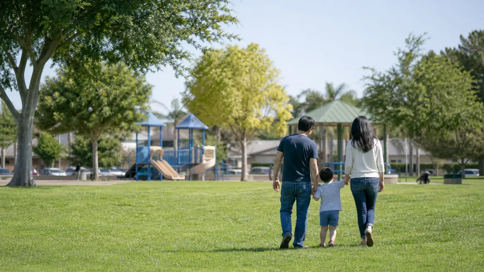 Sunny Anaheim neighborhood park playground greens outdoors — mommy makeover context | SurgiSculpt®