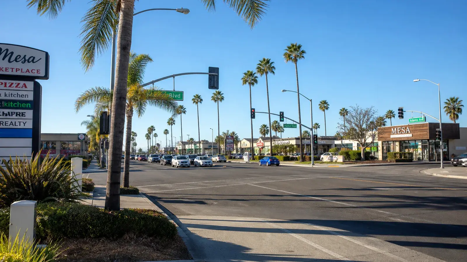 Costa Mesa crossroads boulevard outdoor morning light — gynecomastia lifestyle | SurgiSculpt®