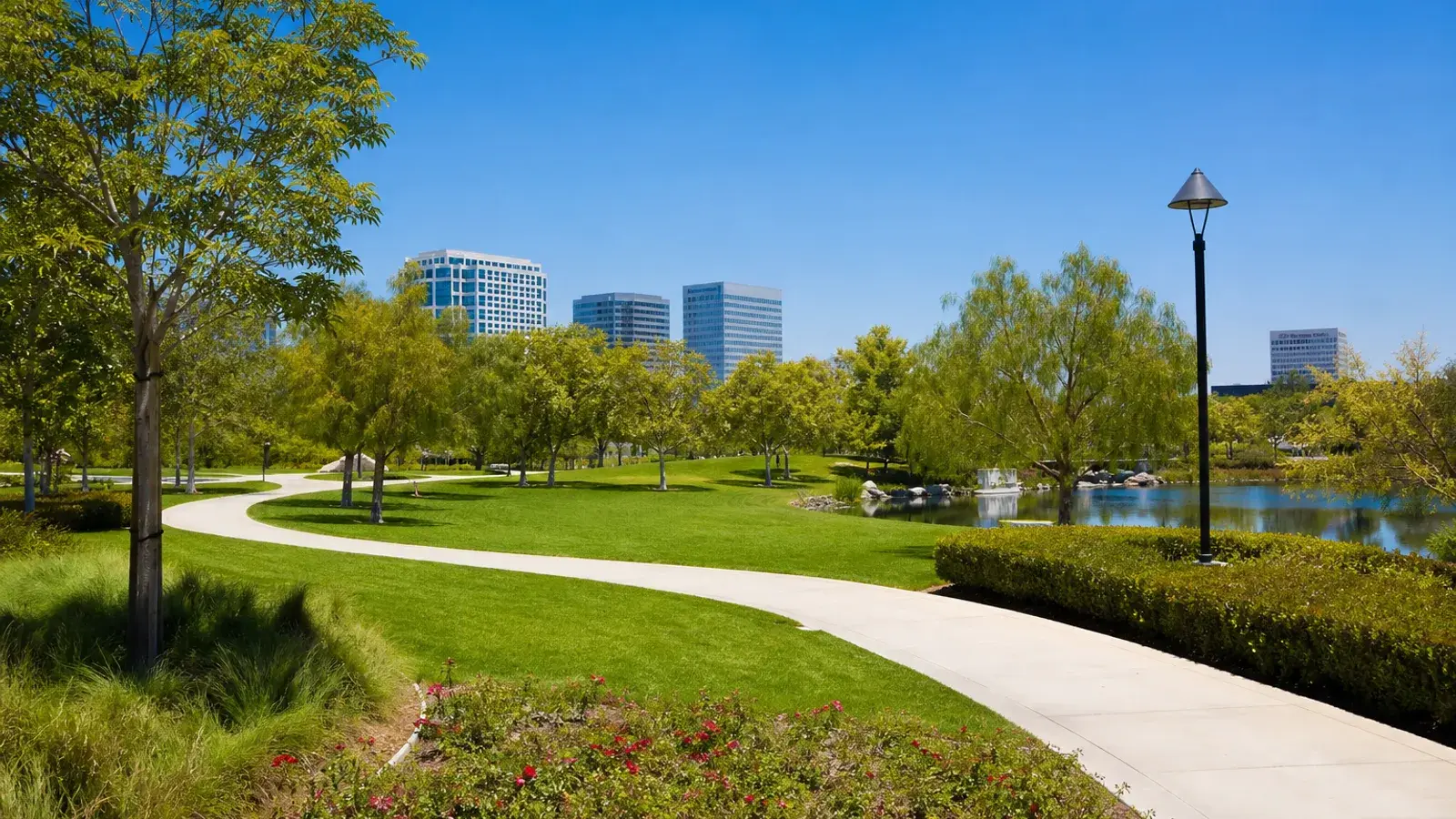 Irvine landscaped park with modern suburban skyline edge — tummy tuck wellness | SurgiSculpt®