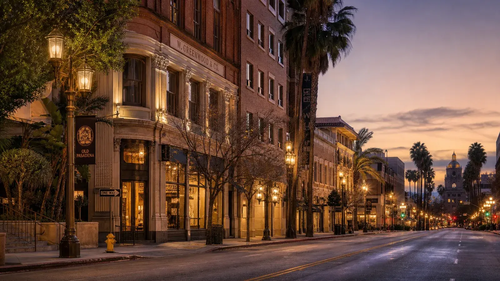 Old Pasadena evening street architecture for Brazilian Butt Lift lifestyle context | SurgiSculpt®