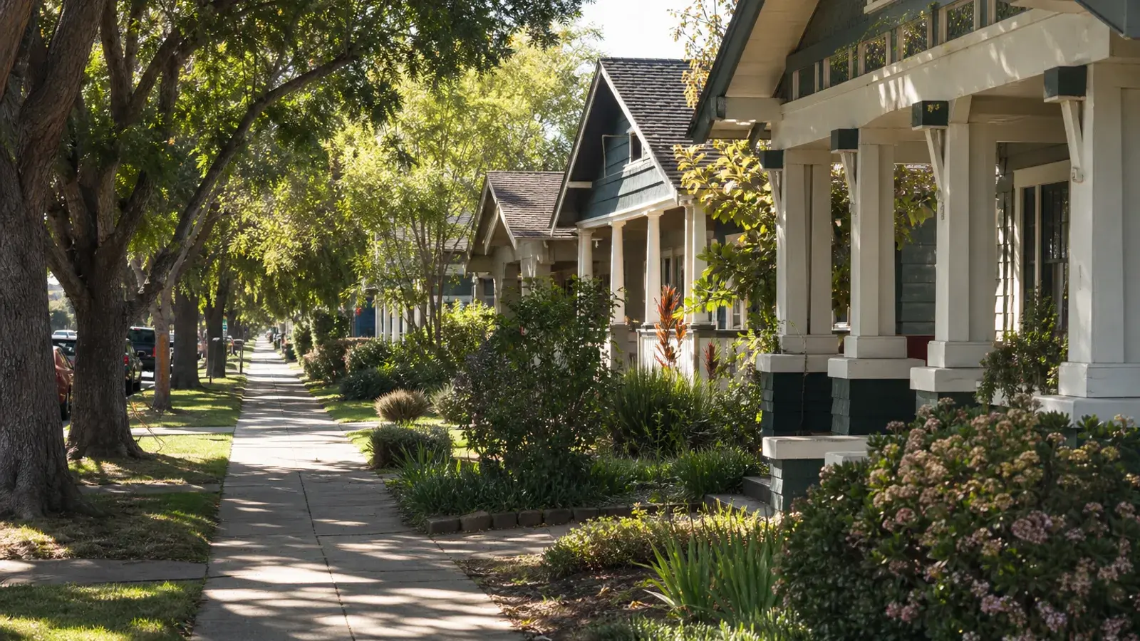 Quiet historic Santa Ana neighborhood morning sidewalk — tummy tuck recovery mood | SurgiSculpt®