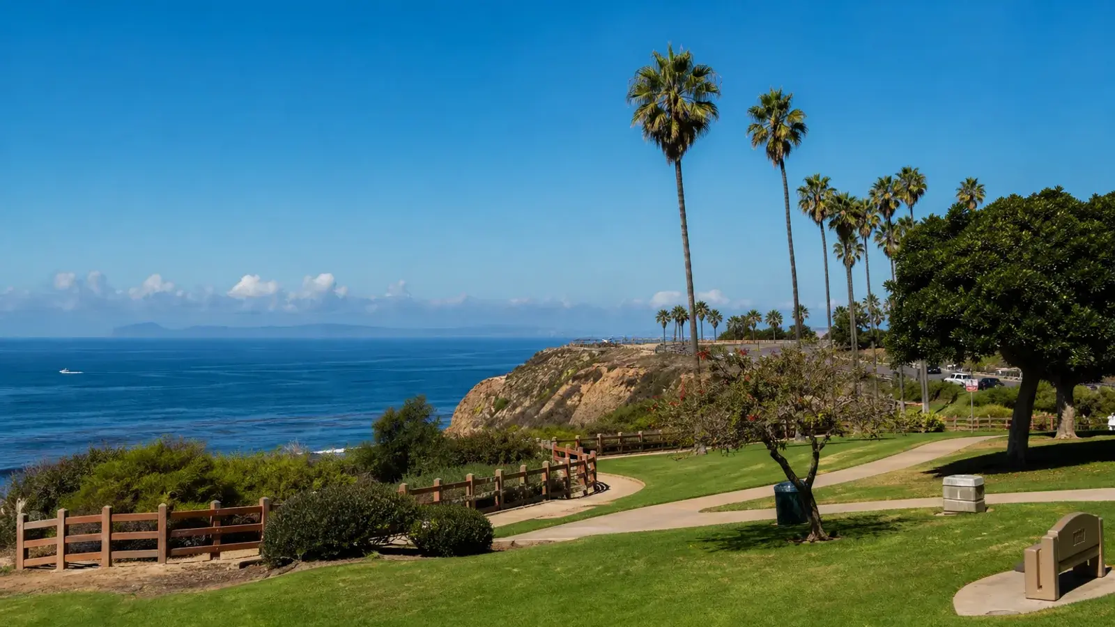 San Pedro oceanfront park with palms and bluffs — mommy makeover lifestyle | SurgiSculpt®