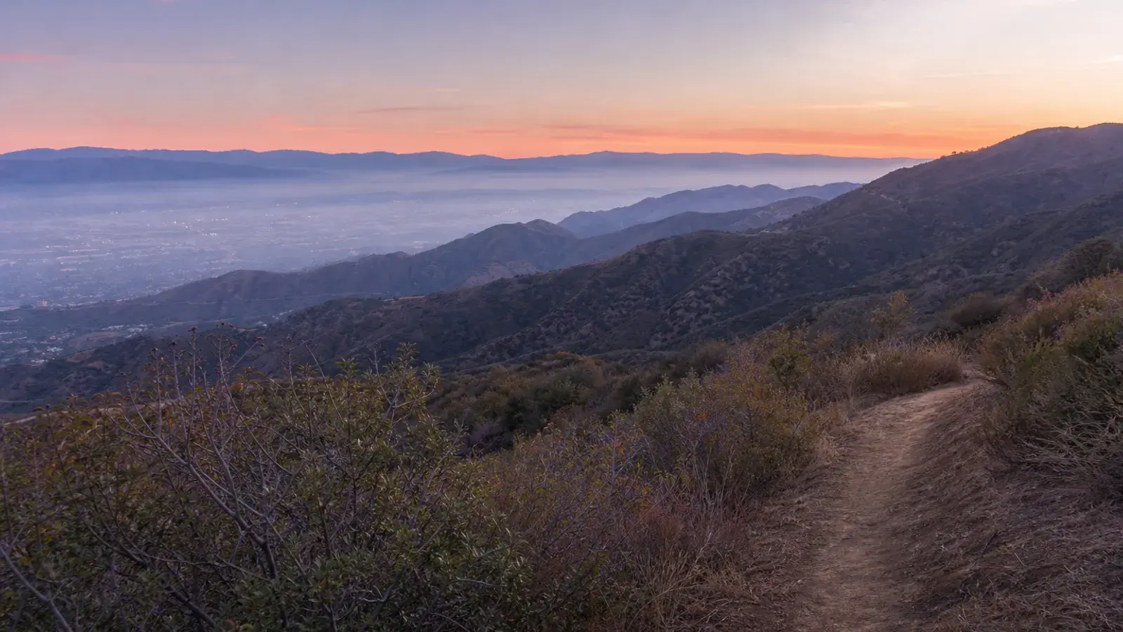 Dawn trail in the Verdugo Mountains above Glendale for gynecomastia lifestyle context Dawn trail in the Verdugo Mountains above Glendale for gynecomastia lifestyle context | SurgiSculpt®