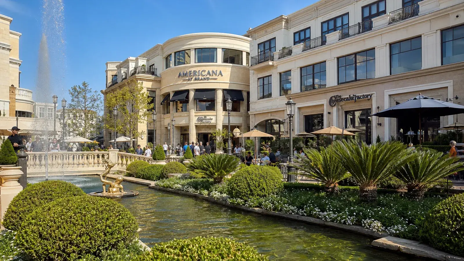 Americana at Brand outdoor plaza architecture in Glendale — HD liposuction city context Americana at Brand outdoor plaza architecture in Glendale — HD liposuction city context | SurgiSculpt®