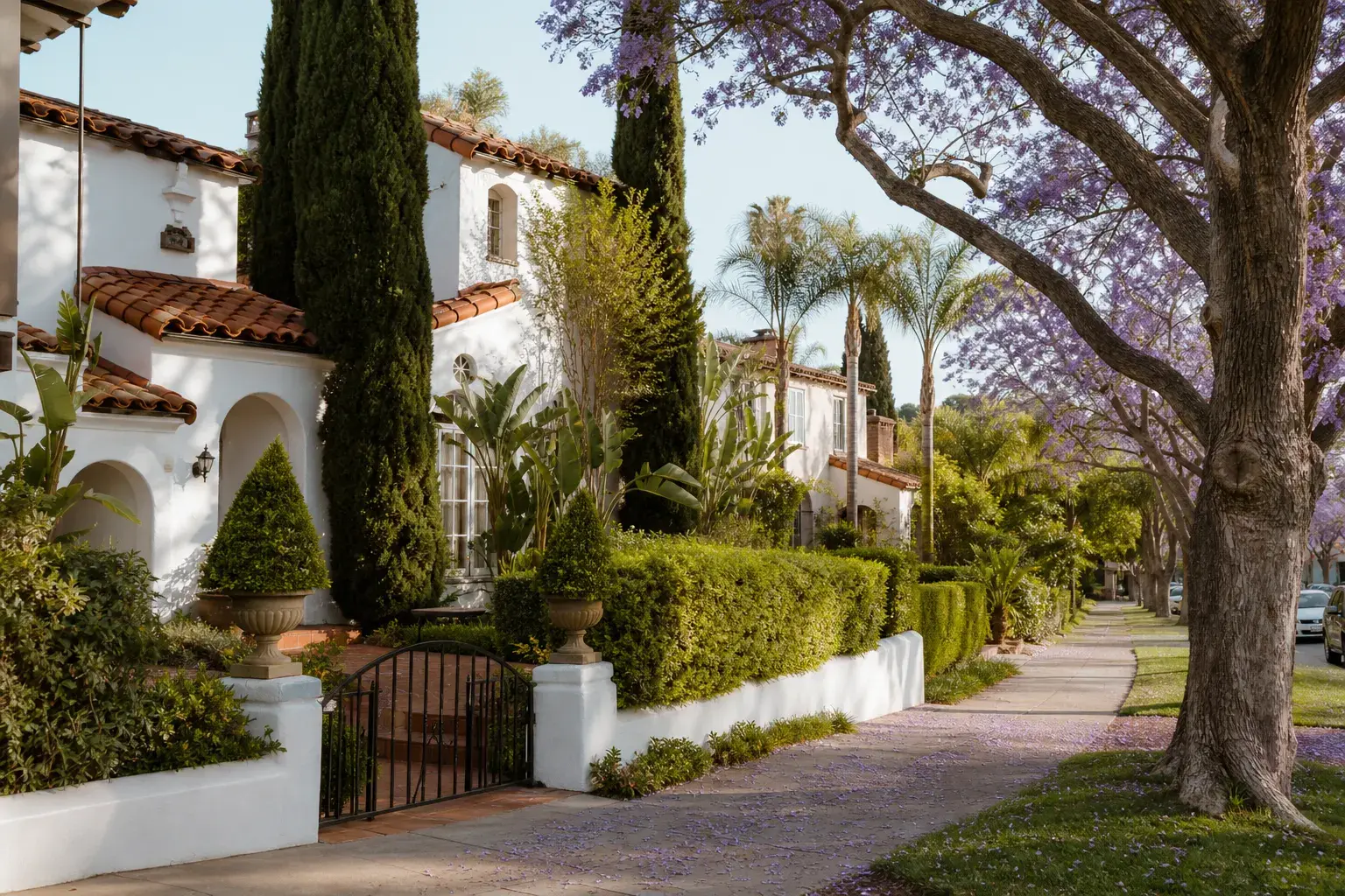Sunlit Los Angeles residential street for mommy makeover patient lifestyle context Sunlit Los Angeles residential street for mommy makeover patient lifestyle context | SurgiSculpt®