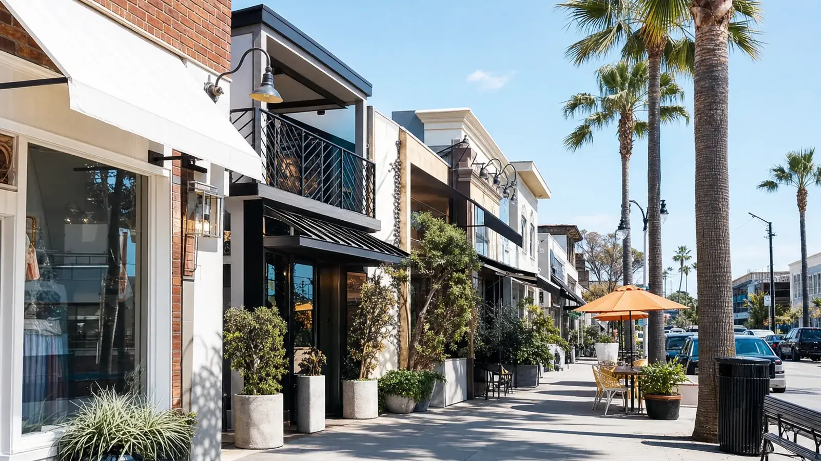 Belmont Shore outdoor boutique streetscape — breast augmentation lifestyle Belmont Shore outdoor boutique streetscape — breast augmentation lifestyle | SurgiSculpt®