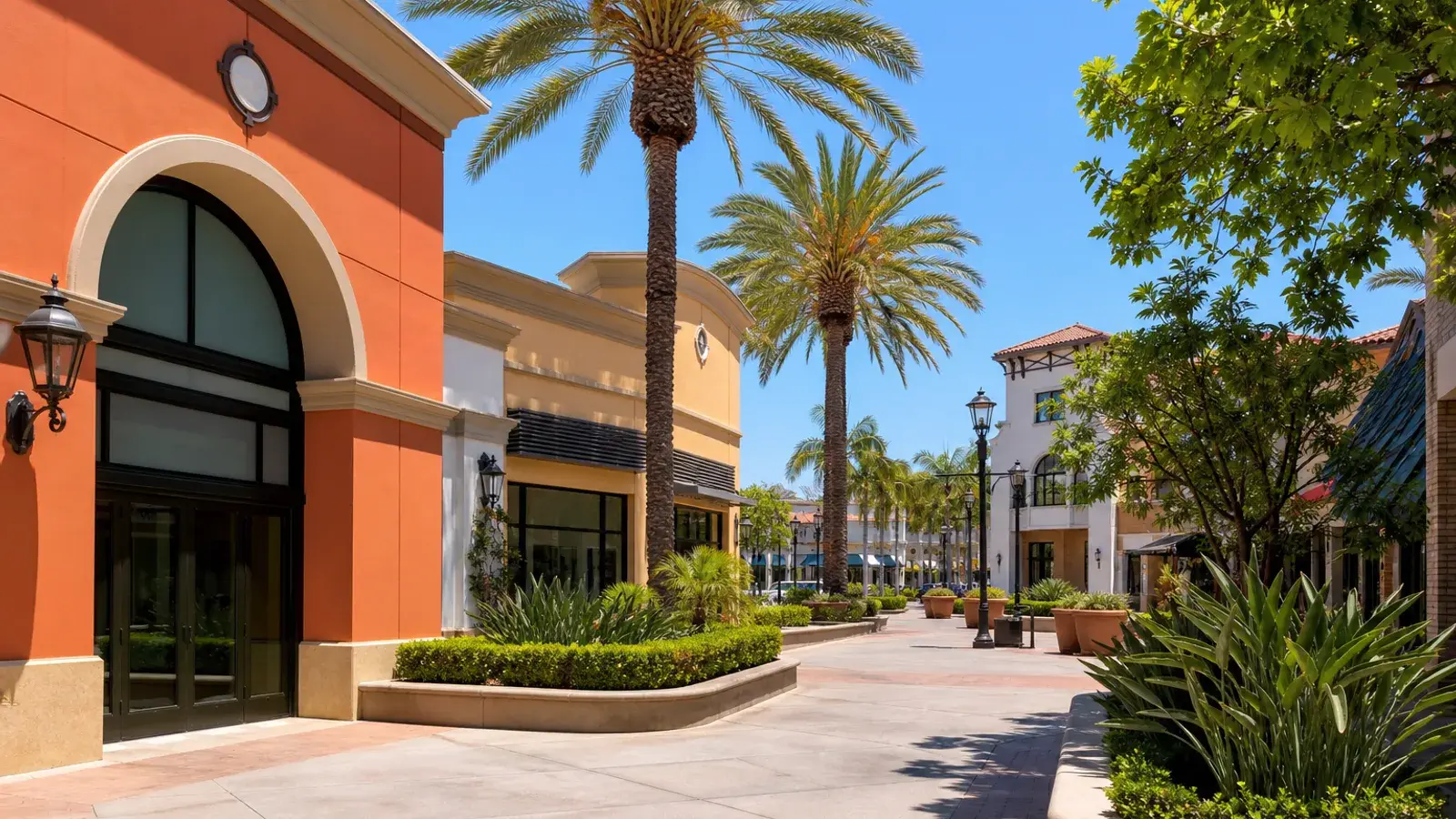 The Shops at Mission Viejo outdoor plaza exteriors midday — breast augmentation lifestyle The Shops at Mission Viejo outdoor plaza exteriors midday — breast augmentation lifestyle | SurgiSculpt®