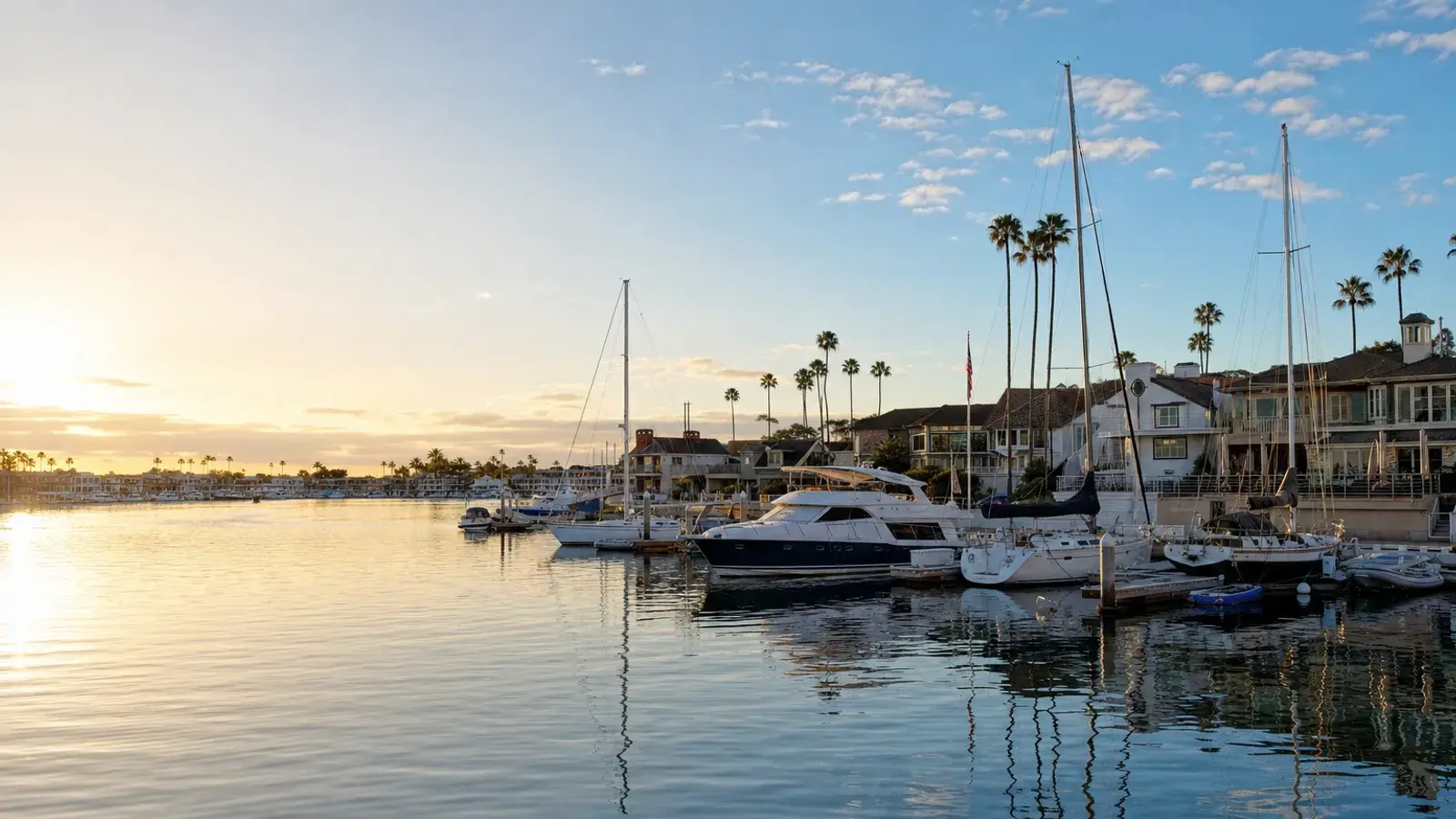 Newport Harbor marina boats in soft morning light — HD lipo coastal lifestyle Newport Harbor marina boats in soft morning light — HD lipo coastal lifestyle | SurgiSculpt®