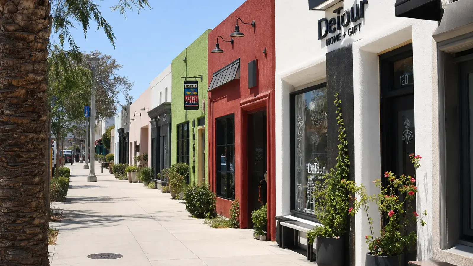 Santa Ana Artist Village outdoor storefronts midday — breast augmentation lifestyle Santa Ana Artist Village outdoor storefronts midday — breast augmentation lifestyle | SurgiSculpt®