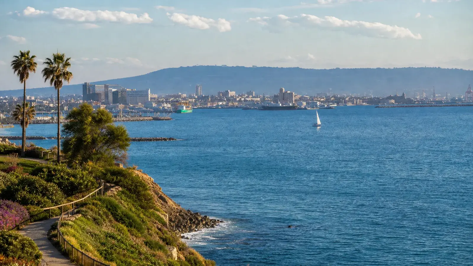 San Pedro shoreline overlook toward pretty harbor horizon — gynecomastia lifestyle San Pedro shoreline overlook toward pretty harbor horizon — gynecomastia lifestyle | SurgiSculpt®