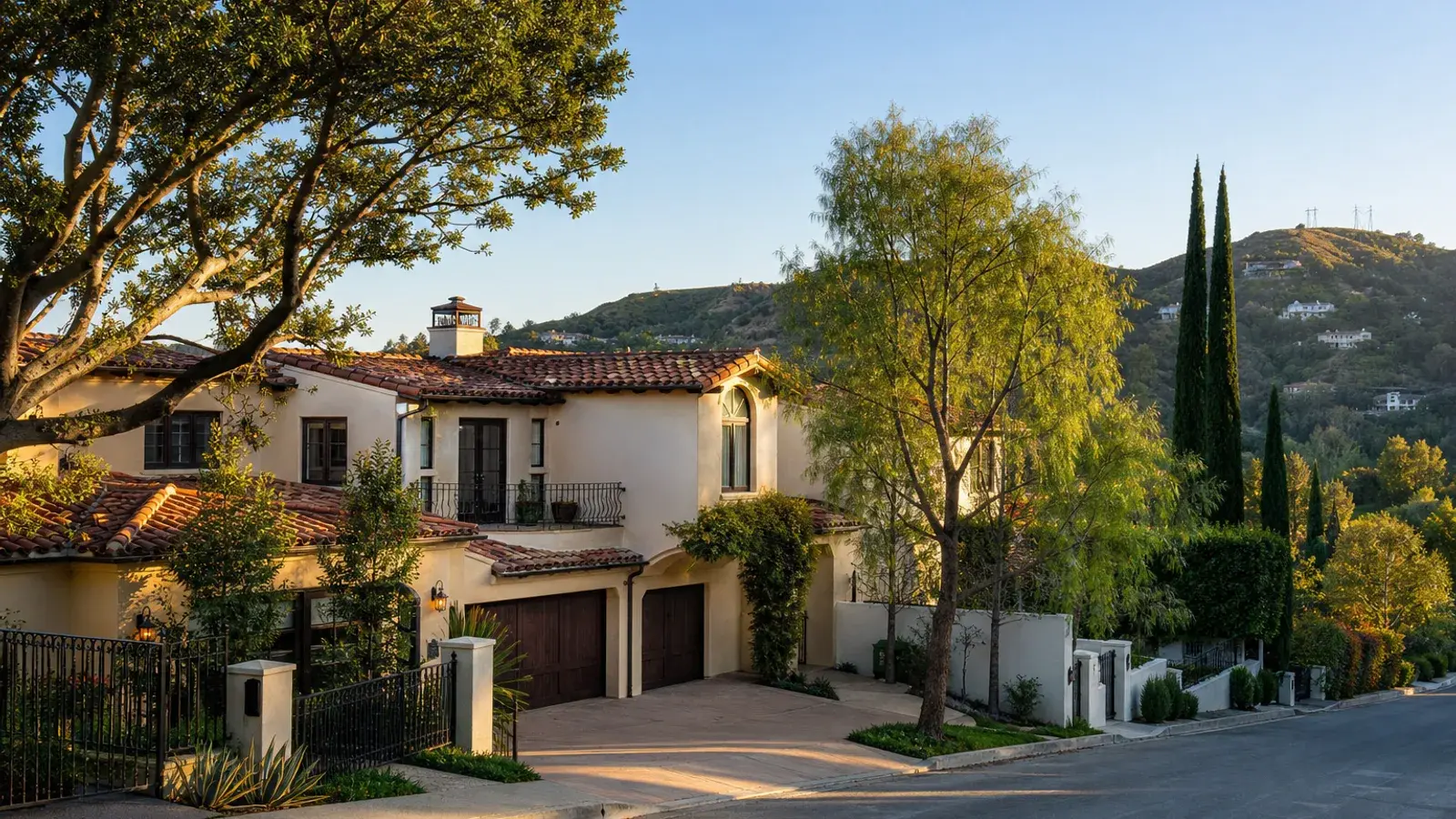 Hillside residential street Woodland Hills with golden canyon light — breast augmentation lifestyle Hillside residential street Woodland Hills with golden canyon light — breast augmentation lifestyle | SurgiSculpt®
