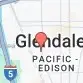 A map showing the location of Glendale, specializing in liposuction.